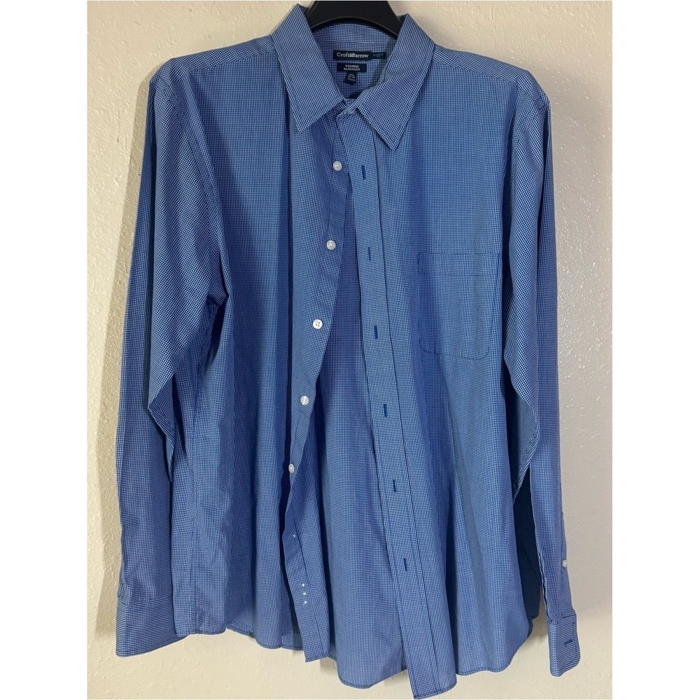 croft & barrow Blue Micro-Check Men's Dress Shirt